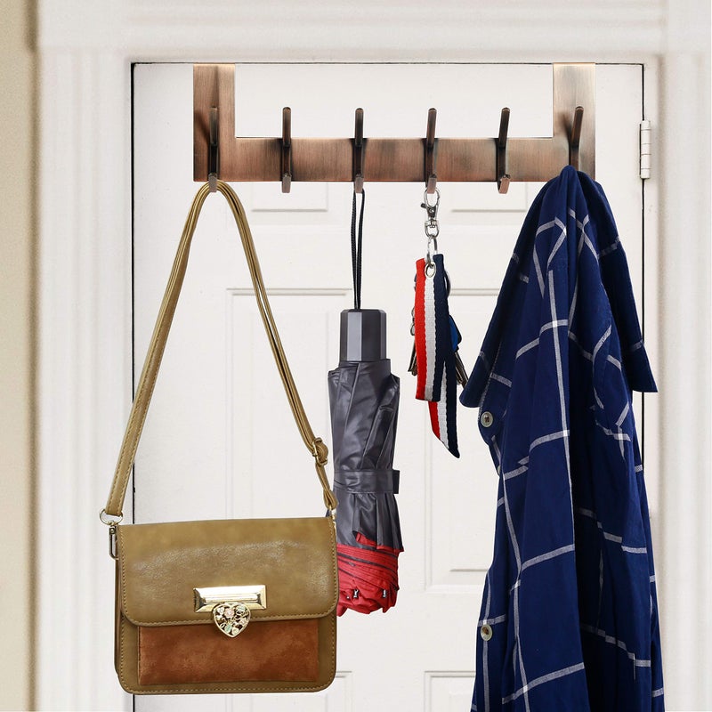 WEBI Over The Door Hook for Hanging,Door Hanger,Over The Door Towel Rack,Over Door Coat Hanger Over Door Coat Rack for Hanging Clothes,Towels,Hats,Behind Back of Bathroom,Antique Copper - Image 4